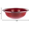Golden Rabbit Enamelware Serving Basin, 4 quart, Ocean(Solid Red Textured)