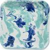 Golden Rabbit Enamelware Square Plates, 10.5 inch, Ocean, Set of 2(Lagoon)