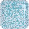Golden Rabbit Enamelware Square Plates, 10.5 inch, Ocean, Set of 2(Sea Glass)