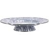 Golden Rabbit Enamelware Cake Plate, 12.5 inch, Red Swirl(Grey Swirl)