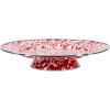 Golden Rabbit Enamelware Cake Plate, 12.5 inch, Red Swirl(Red Swirl)