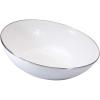 Golden Rabbit Enamelware Catering Bowl, 5 quart, Ocean(Solid White Textured)