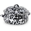 Golden Rabbit Enamelware Dutch Oven, 4 quart, Grey Swirl(Black Swirl)