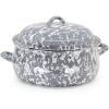 Golden Rabbit Enamelware Dutch Oven, 4 quart, Grey Swirl(Grey Swirl)