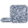 Golden Rabbit Enamelware Square Plates, 10.5 inch, Ocean, Set of 2(Grey Swirl)