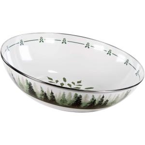 Golden Rabbit Enamelware Catering Bowl, 5 quart, Ocean(Forest Glen)
