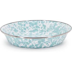 Golden Rabbit Enamelware Pie Pan Plate, 10 inch, Sea Glass(Sea Glass)