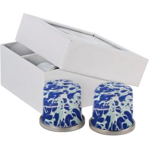 Golden Rabbit Enamelware Salt and Pepper Shakers, 2 Sets in Gift Box, Ocean(Ocean)