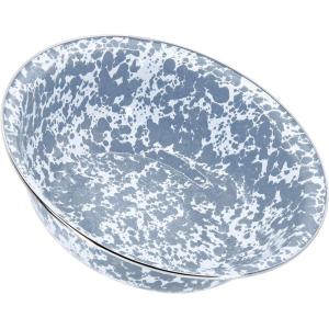 Golden Rabbit Enamelware Serving Basin, 4 quart, Ocean(Grey Swirl)