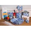 Golden Rabbit Enamelware 2-piece Spoon Set, Slotted and Regular, Grey Swirl(Ocean)