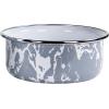 Golden Rabbit Enamelware Soup Bowls with Lids, 14 ounce, Grey Swirl, Set of 4(Grey Swirl)