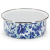 Golden Rabbit Enamelware Soup Bowls with Lids, 14 ounce, Grey Swirl, Set of 4(Ocean)