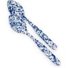 Golden Rabbit Enamelware 2-piece Spoon Set, Slotted and Regular, Grey Swirl(Ocean)