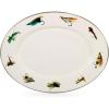 Golden Rabbit Enamelware Oval Platter, 12 x 16in, Fishing Fly(Fishing Fly)