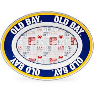 Golden Rabbit Enamelware Oval Platter, 12 x 16in, Fishing Fly(Old Bay)
