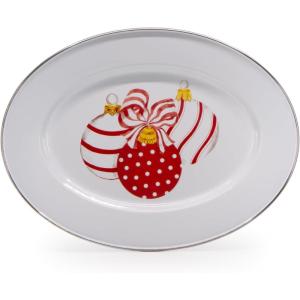 Golden Rabbit Enamelware Oval Platter, 12 x 16in, Fishing Fly(Ornament)