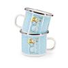 Golden Rabbit Enamelware Child Dinnerware Set: Plate, Mug and Bowl with Lid, Tom Kitten(Tom Kitten)
