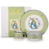 Golden Rabbit Enamelware Child Dinnerware Set: Plate, Mug and Bowl with Lid, Tom Kitten(Polka Dot Peter)
