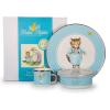 Golden Rabbit Enamelware Child Dinnerware Set: Plate, Mug and Bowl with Lid, Tom Kitten(Tom Kitten)