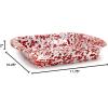 Golden Rabbit Enamelware Square Brownie Pan, 9 inch, Cobalt Swirl(Red Swirl)
