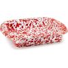 Golden Rabbit Enamelware Square Brownie Pan, 9 inch, Cobalt Swirl(Red Swirl)