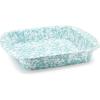 Golden Rabbit Enamelware Square Brownie Pan, 9 inch, Cobalt Swirl(Sea Glass)