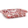 Golden Rabbit Enamelware Square Brownie Pan, 9 inch, Cobalt Swirl(Red Swirl)