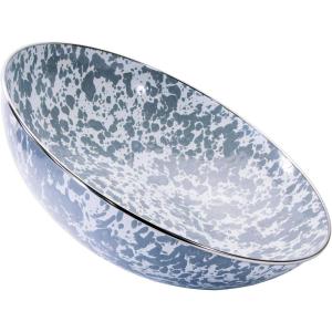 Golden Rabbit Enamelware Catering Bowl, 5 quart, Taupe Swirl(Grey Swirl)