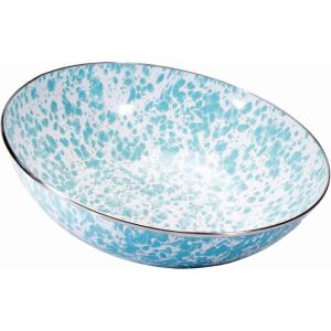 Golden Rabbit Enamelware Catering Bowl, 5 quart, Taupe Swirl(Sea Glass)