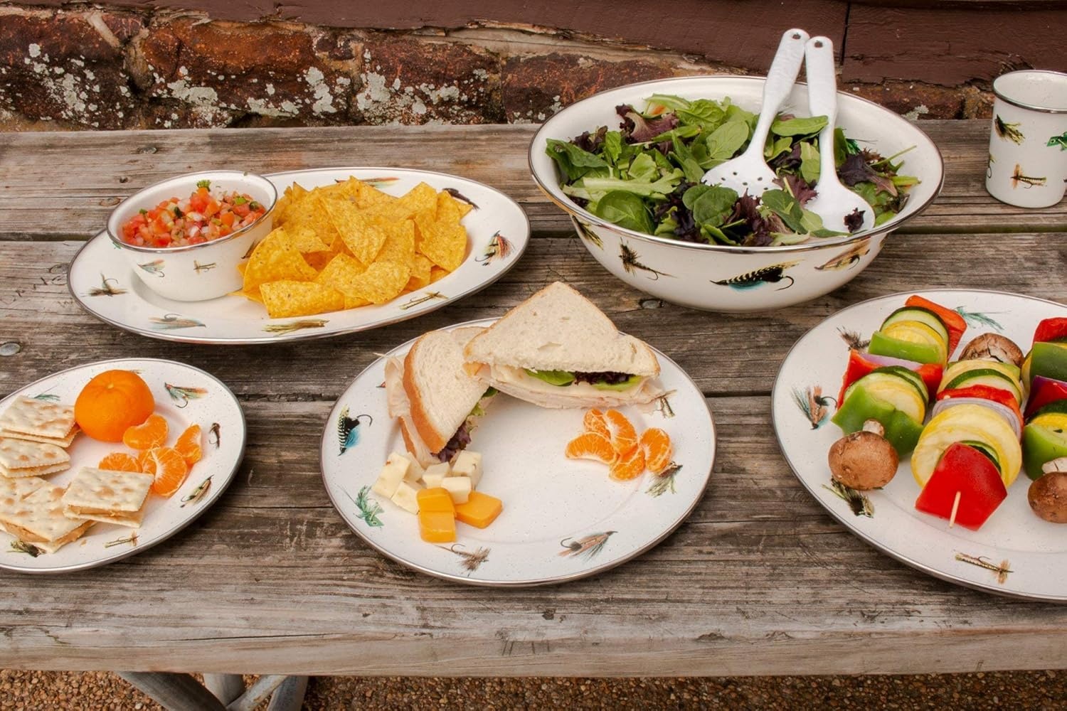 image:imageGolden Rabbit Enamelware Sandwich Plates 85 inch Lobster Set of 4Fishing Fly