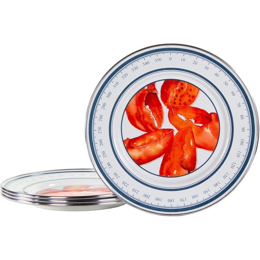 image:imageGolden Rabbit Enamelware Sandwich Plates 85 inch Lobster Set of 4Lobster