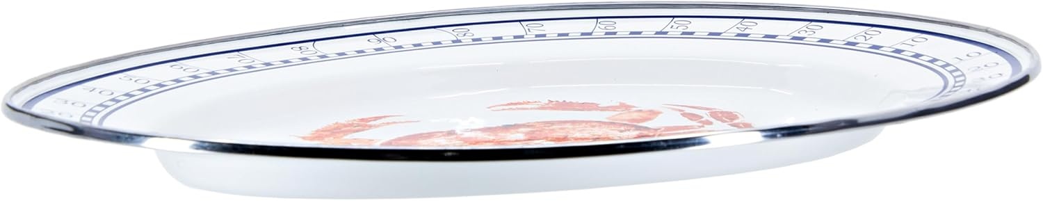 image:imageGolden Rabbit Enamelware Oval Platter 12 x 16in Highland PlaidCrab House