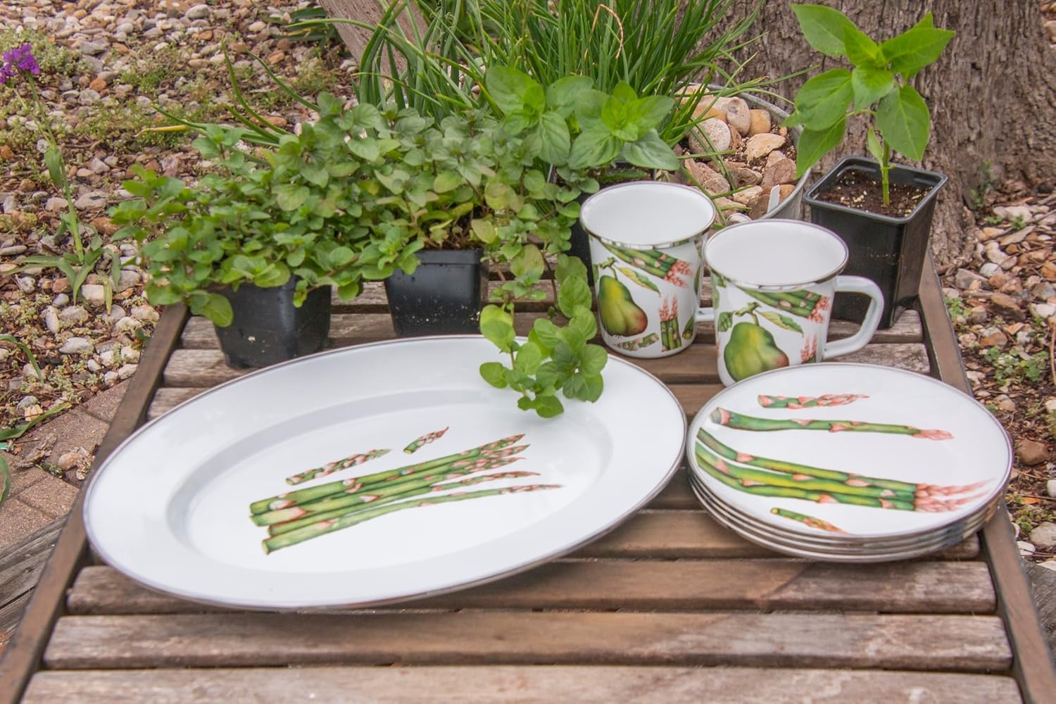 image:imageGolden Rabbit Enamelware Oval Platter 12 x 16in Highland PlaidFresh Produce