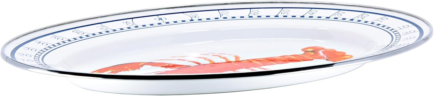 image:imageGolden Rabbit Enamelware Oval Platter 12 x 16in Highland PlaidLobster