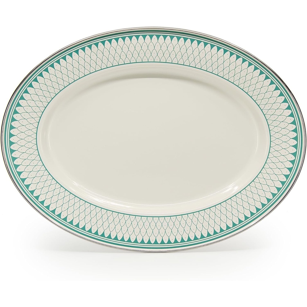 image:imageGolden Rabbit Enamelware Oval Platter 12 x 16in Highland PlaidAegean Sevilla