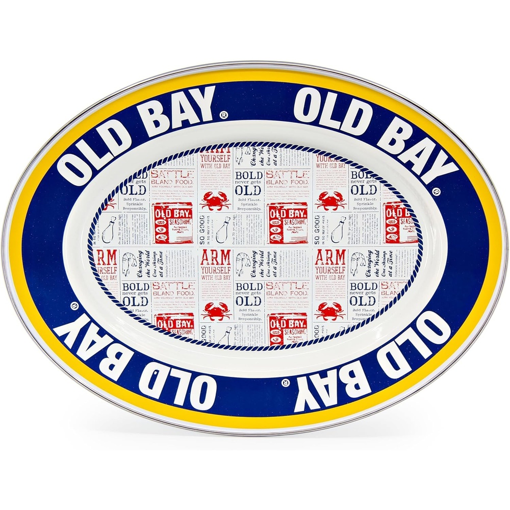 image:imageGolden Rabbit Enamelware Oval Platter 12 x 16in Highland PlaidOld Bay