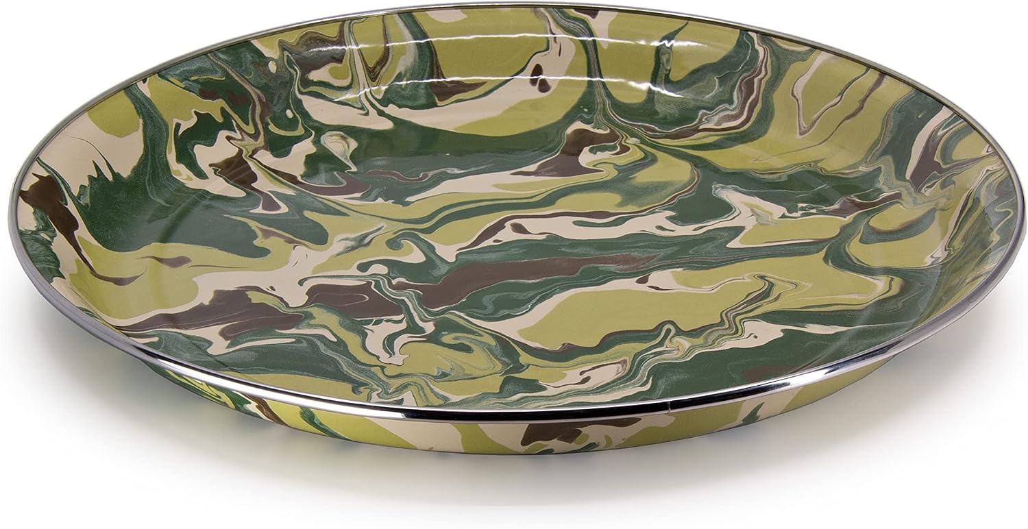 image:imageGolden Rabbit Enamelware Medium Tray 155 inch Aspen GroveCamouflage