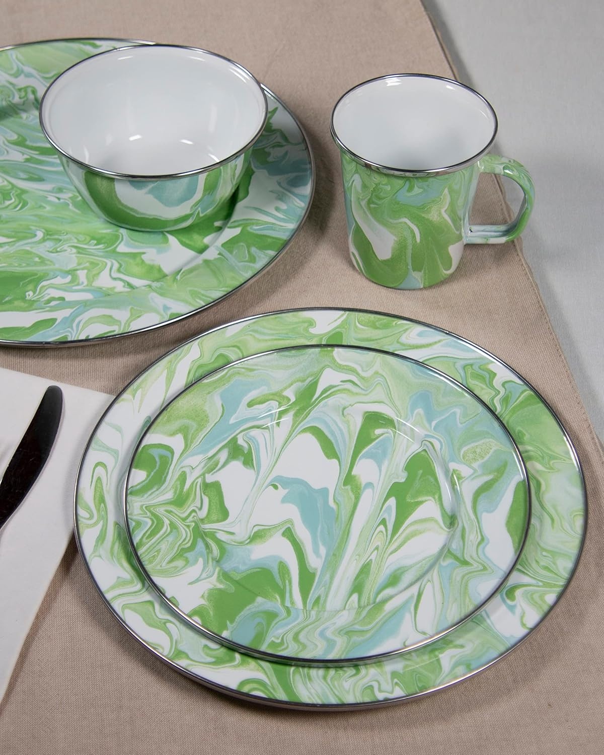image:imageGolden Rabbit Enamelware Medium Tray 155 inch Aspen GroveModern Monet