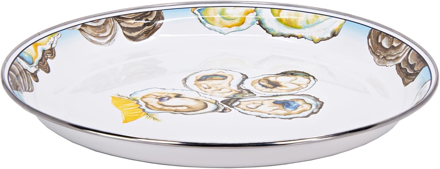 image:imageGolden Rabbit Enamelware Medium Tray 155 inch Aspen GroveOyster