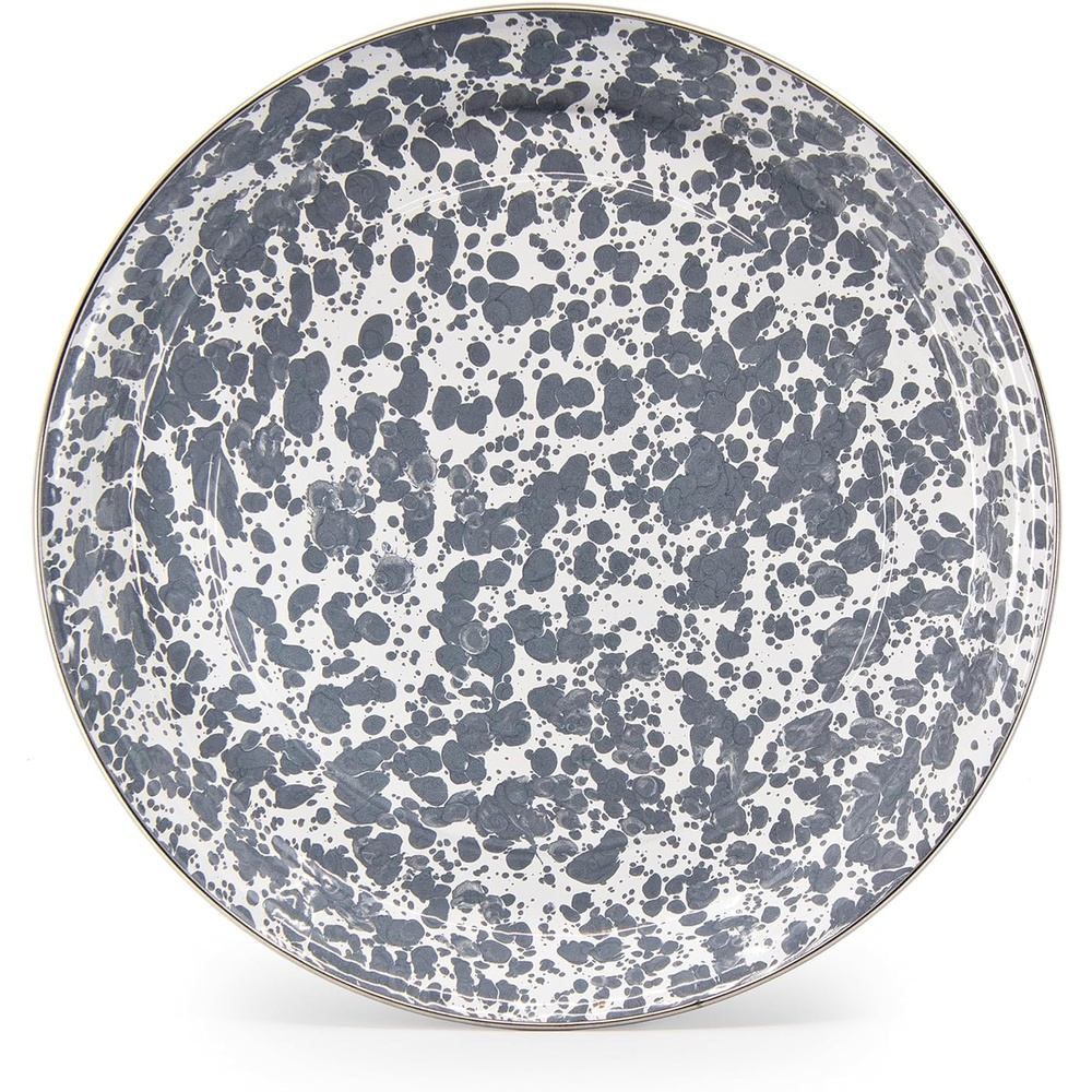 image:imageGolden Rabbit Enamelware Medium Tray 155 inch Aspen GroveGrey Swirl