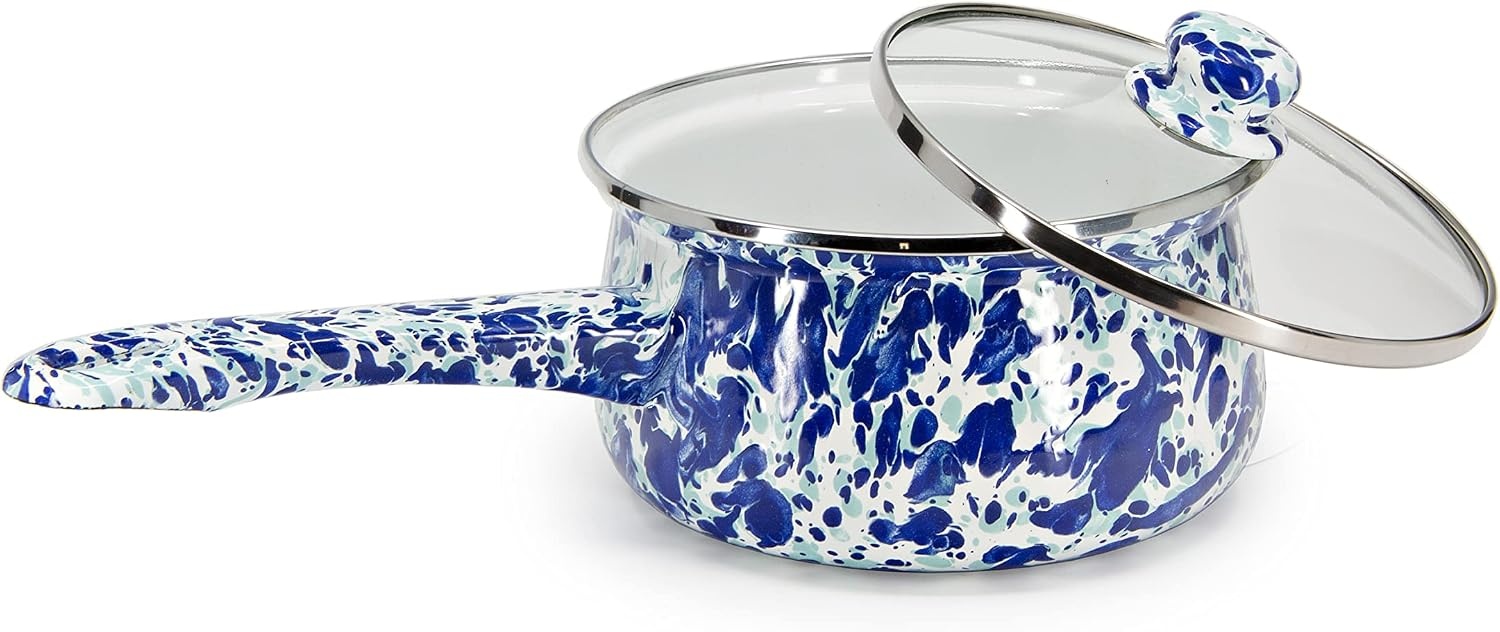 image:imageGolden Rabbit Enamelware 5cup Sauce Pan OceanOcean