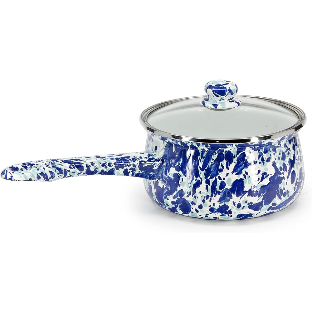 image:imageGolden Rabbit Enamelware  5cup Sauce Pan OceanOcean