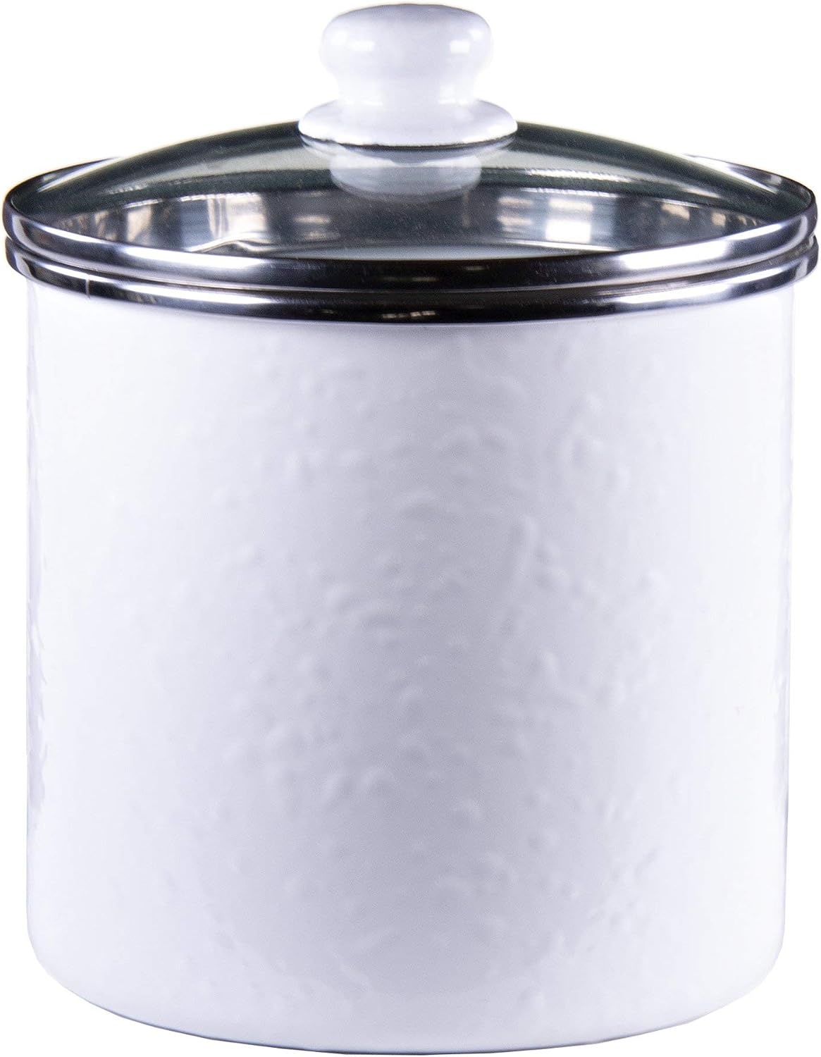image:imageGolden Rabbit Enamelware Canister 8 cup Sea GlassSolid White Textured