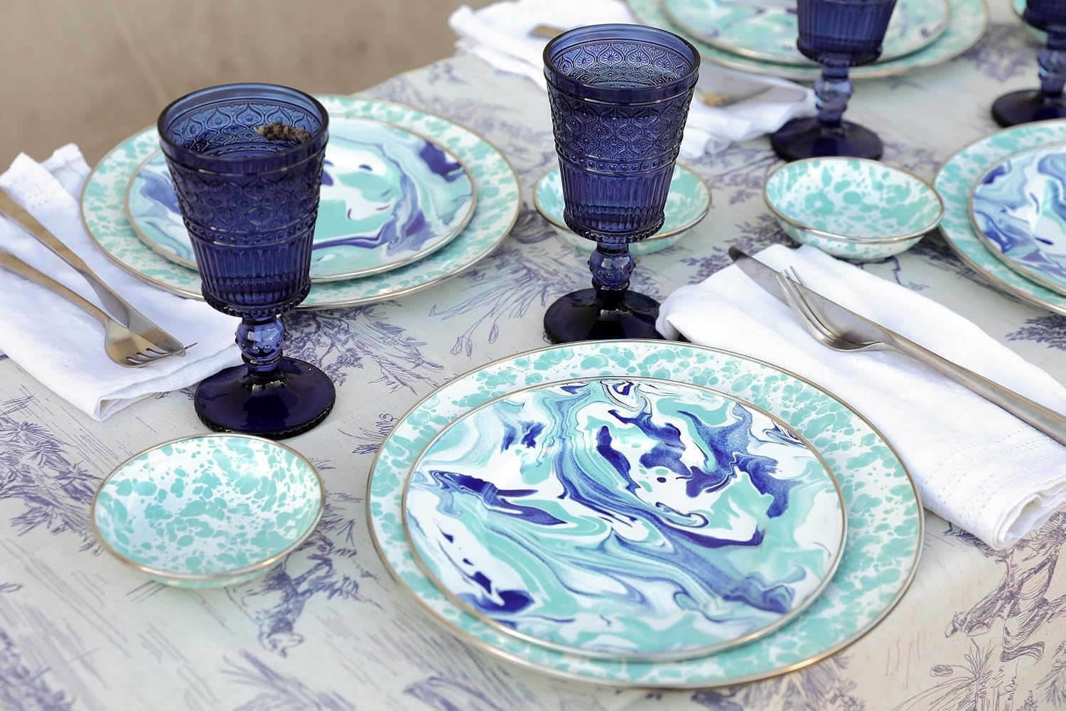 image:imageGolden Rabbit Enamelware Nested Mixing Bowls with Lids Set of 3 Sea GlassLagoon